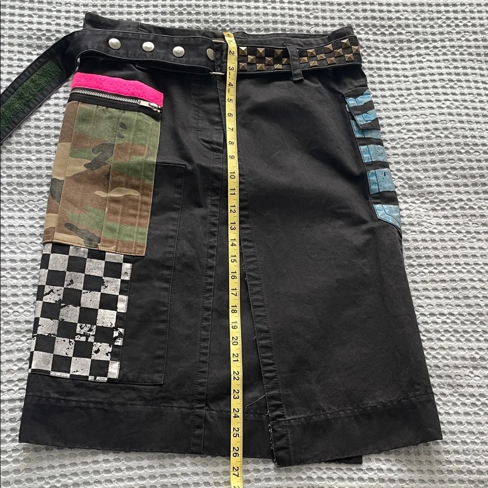 Marc Jacobs Resort 2017 Black Patchwork Cargo Midi Skirt with Belt - Picture 7 of 8